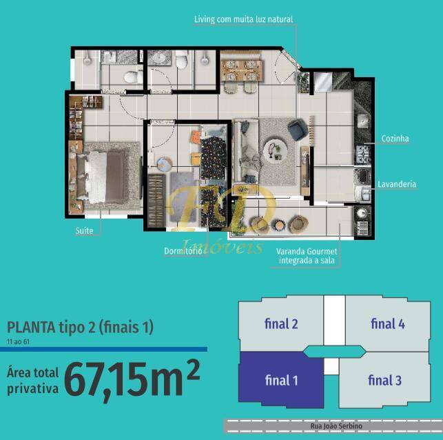 Apartamento à venda com 2 quartos, 62m² - Foto 9