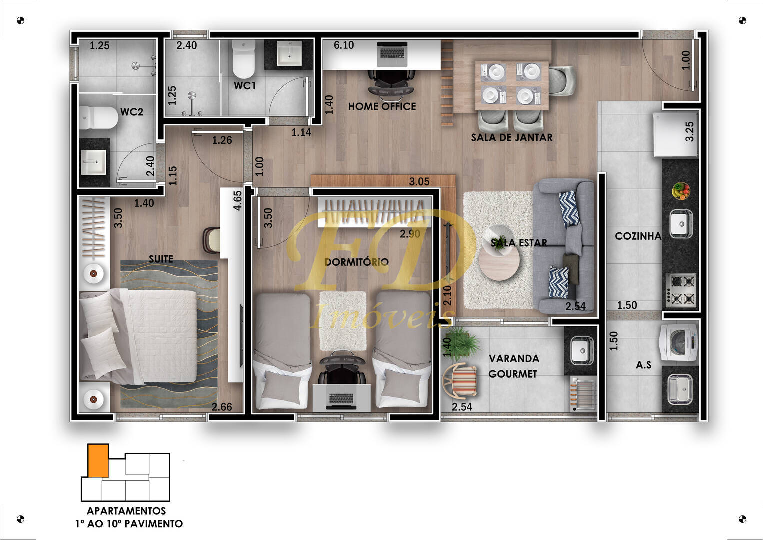 Apartamento à venda com 2 quartos, 46m² - Foto 4